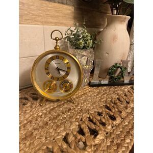 Vintage tabletop quartz bulova x dupont weather clock- damage